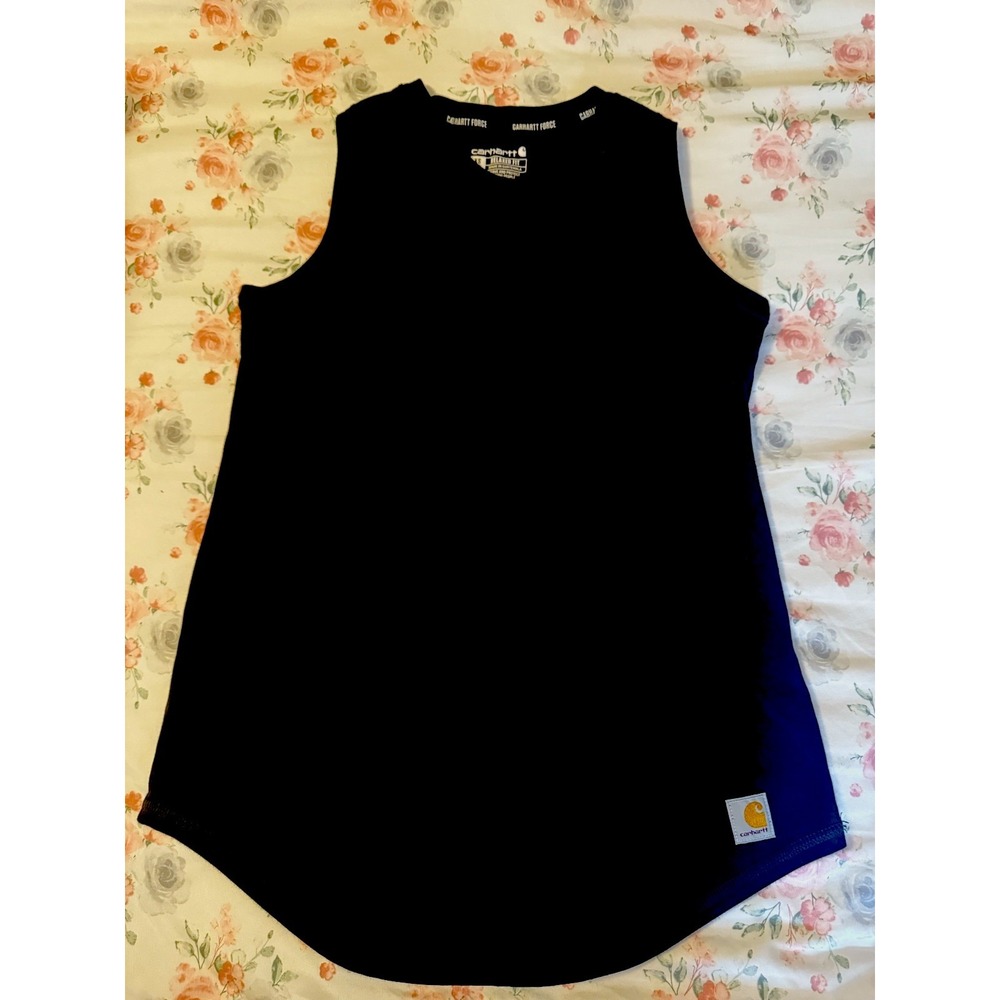 Carhartt Force Women's Tank Top XS Black Relaxed Fit Sleeveless Logo Workwear